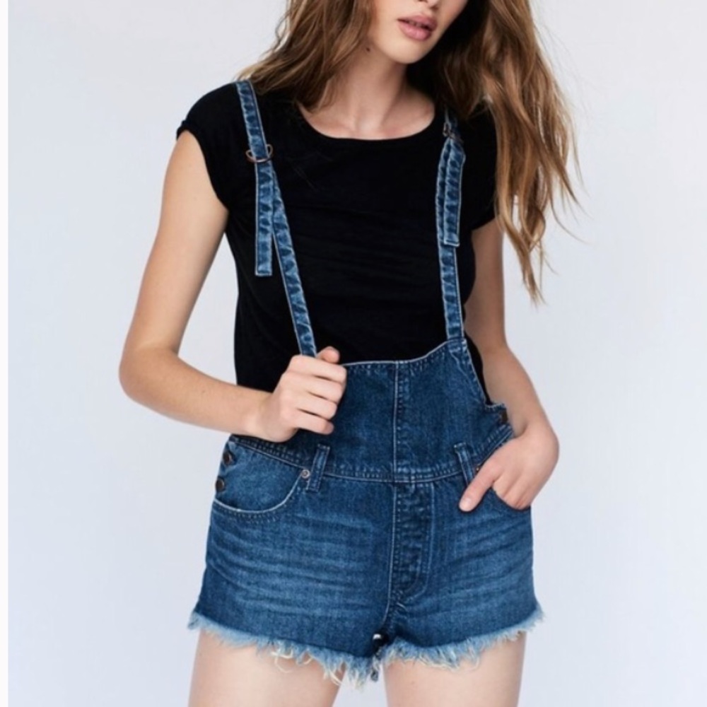 NWT Free People Denim Overalls Shortalls